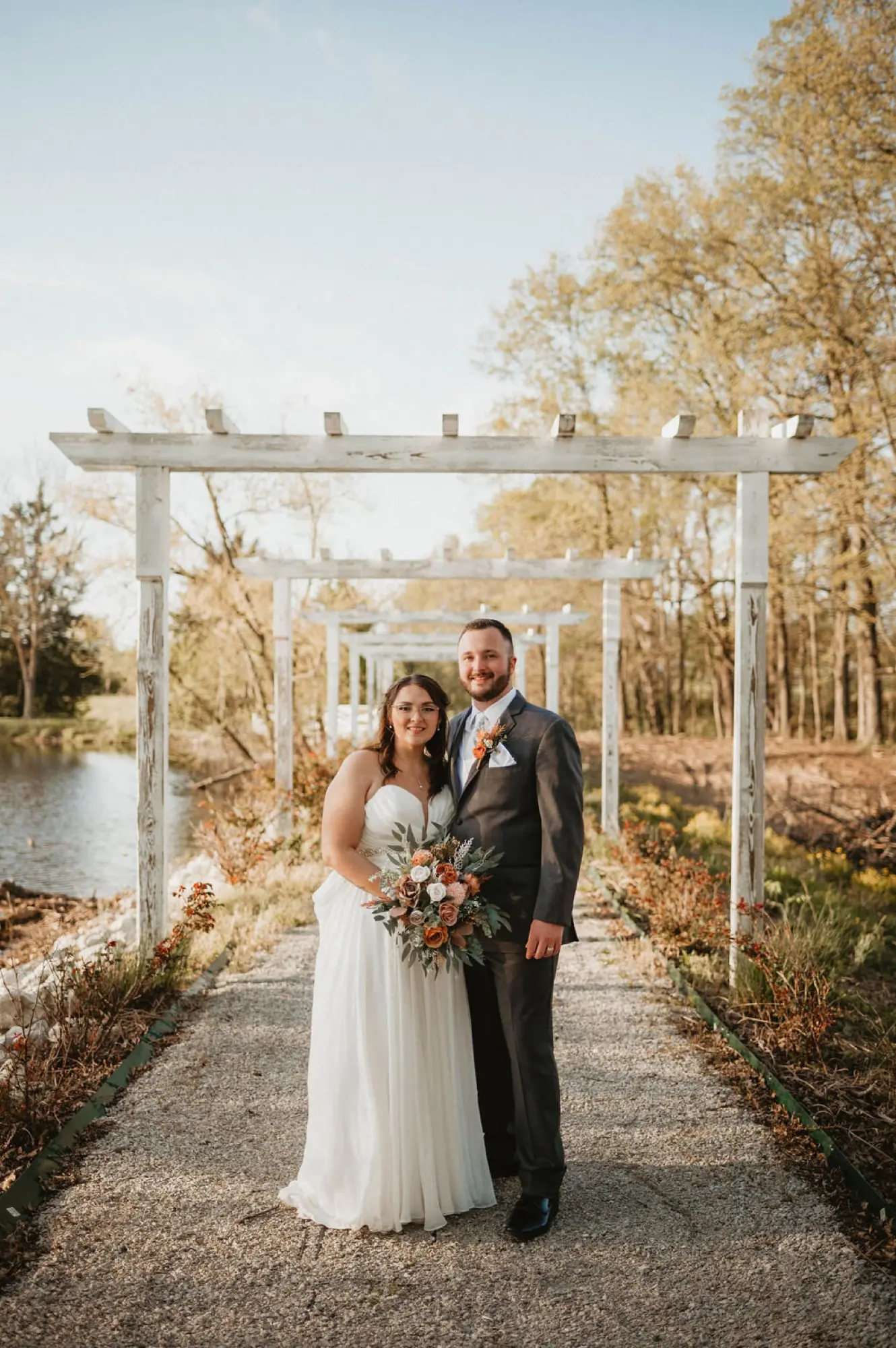 Wedding portraits at the pond, Abram Farms