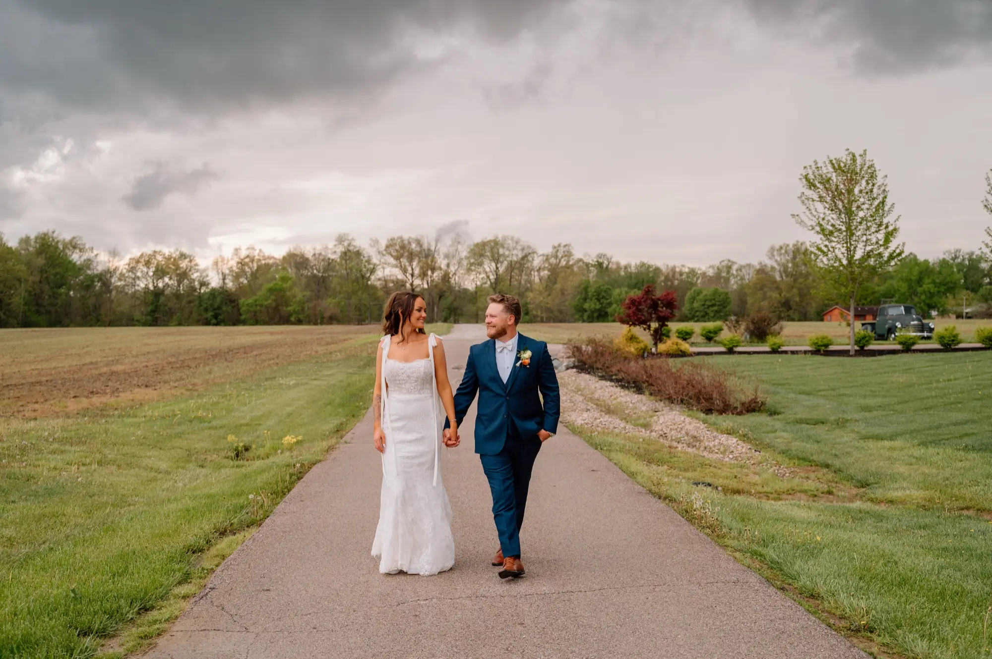 Wedding ceremony seating at Abram Farms