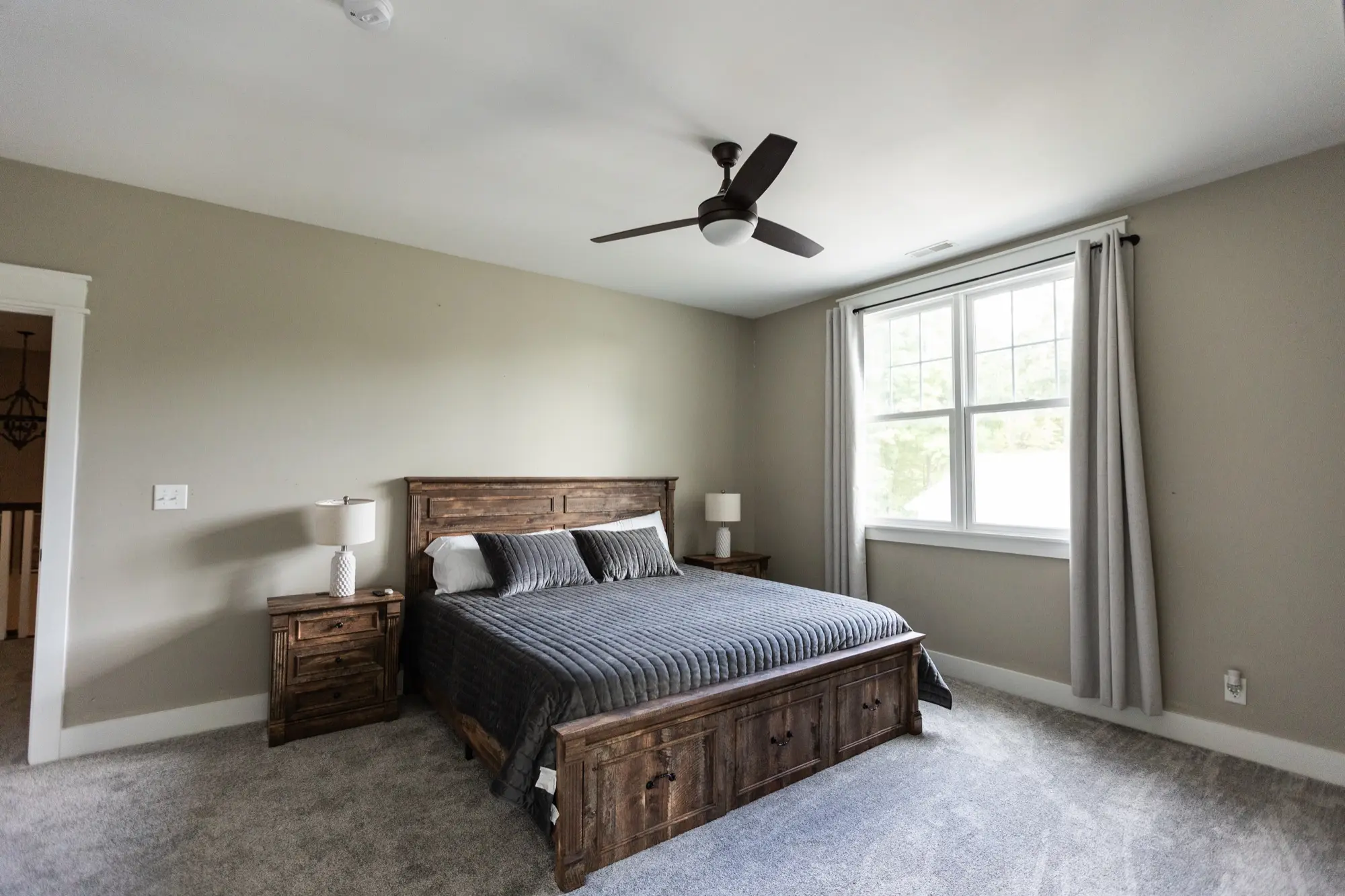 Bedroom at Lakeside Manor with king bed